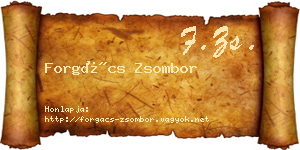 Forgács Zsombor névjegykártya